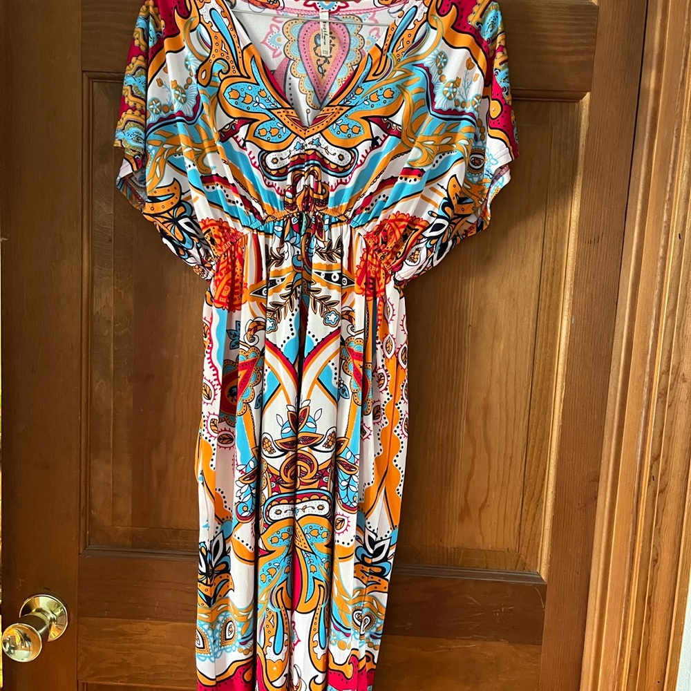 Colorful Paisley Print Dress